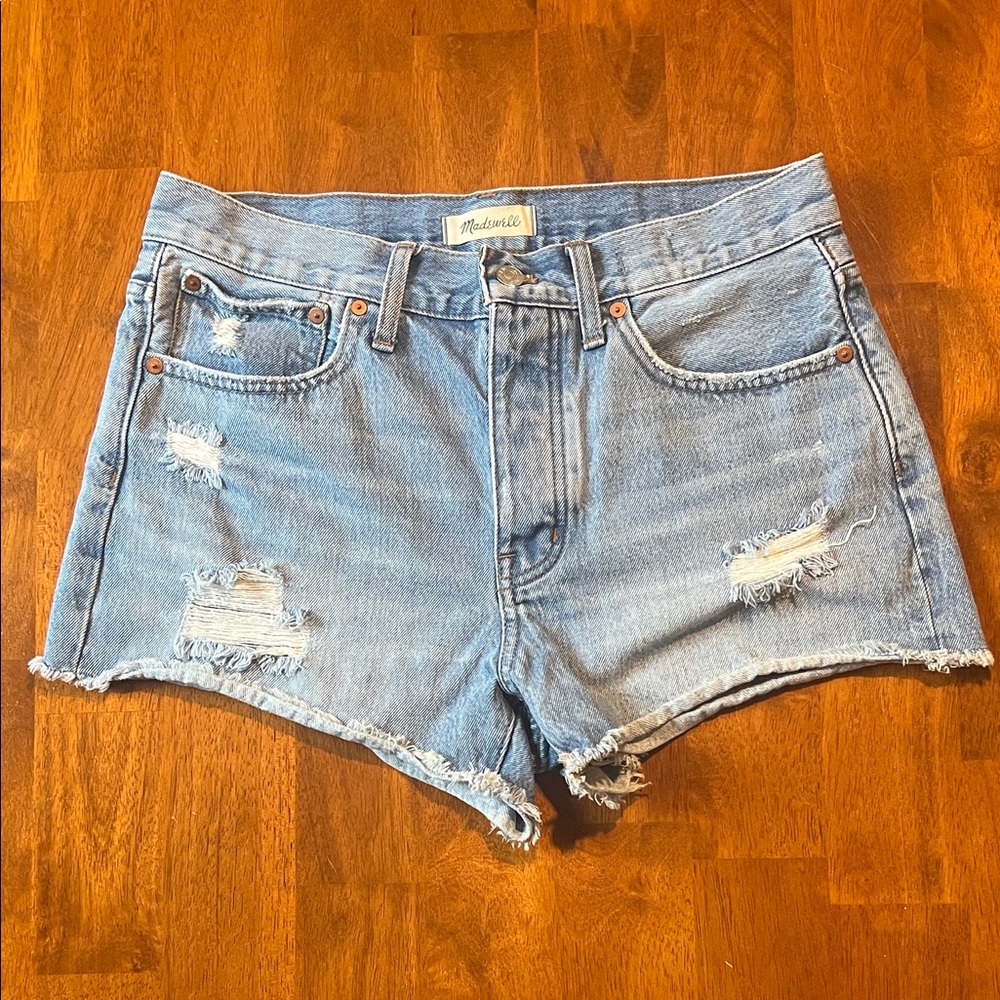 Madewell 100% Cotton Button-Fly Cut-off Relaxed Denim Shorts size 27